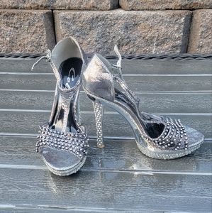Rhinestone 4inch  High Heels. Size 9. Gently worn Brand Celeste